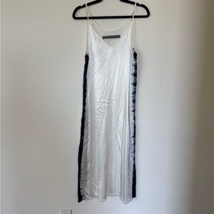 Raquel Allegra White and Indigo Midi Dress